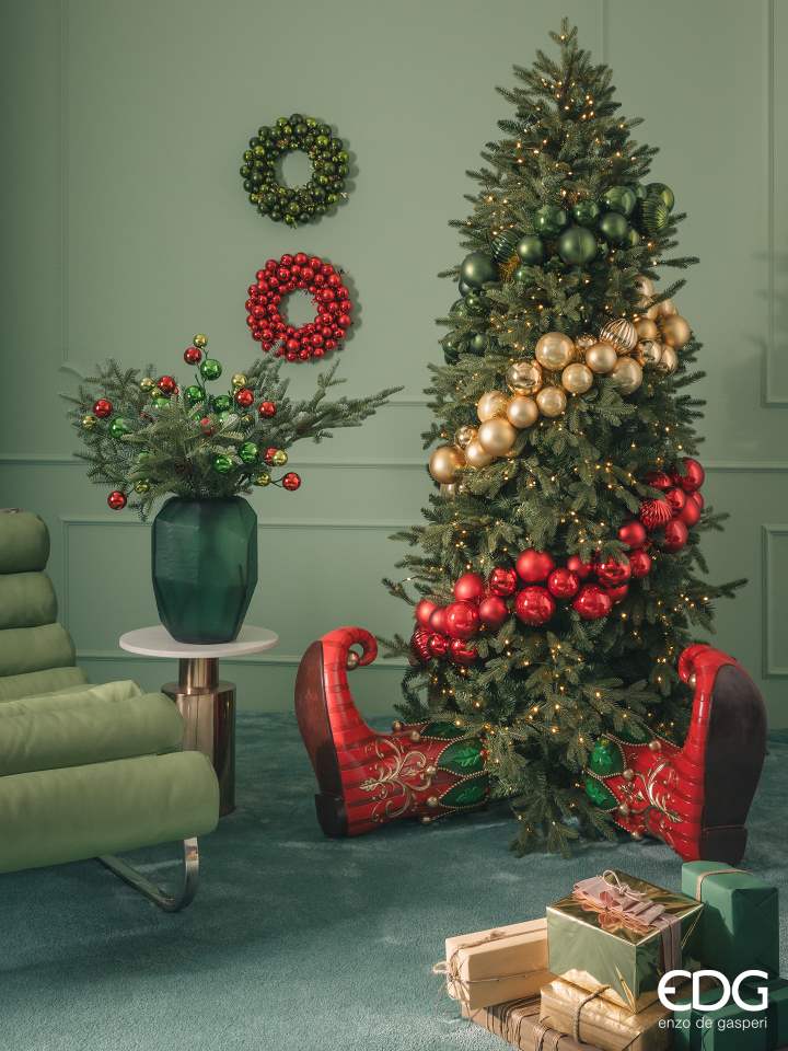 EDG Enzo De Gasperi Weihnachtsdekoration PalleMix Ast X 12 H 53 cm Grün Rot