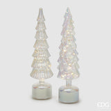 EDG_Enzo De Gasperi Decoro Natale Pino Twist H 40,5 Cm D 9 Cm Mov. Led Silver 1 Pz