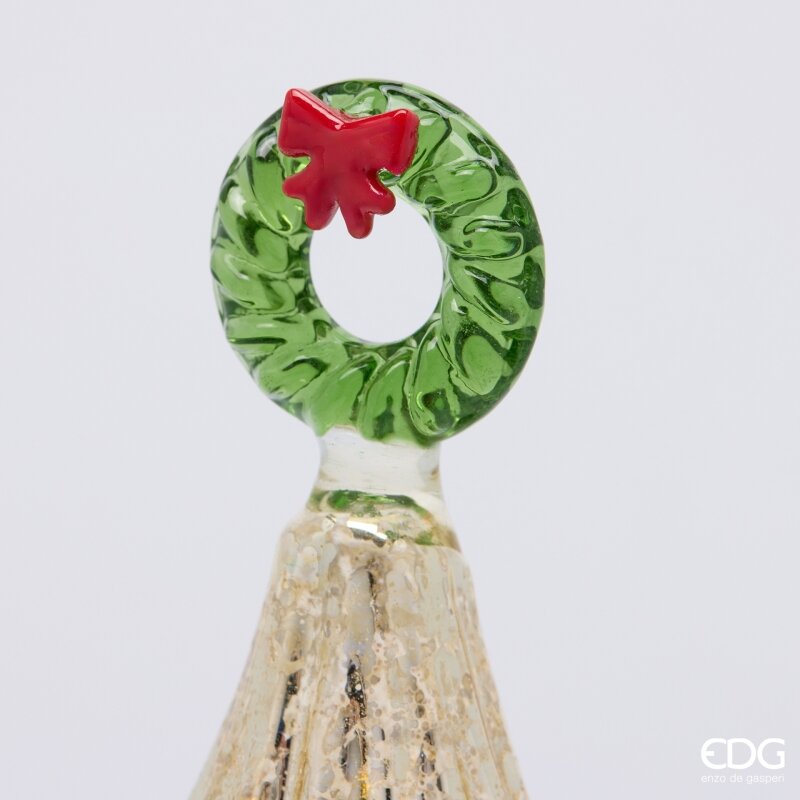 EDG Enzo De Gasperi Pino Twist Gold mit MicroLED und Bewegung H42 Ø11 cm – Weihnachtsdeko