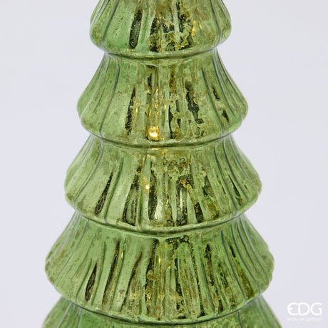 EDG Enzo De Gasperi Pino Twist Green mit MicroLED und Bewegung H32 Ø9 cm – Weihnachtsdekoration