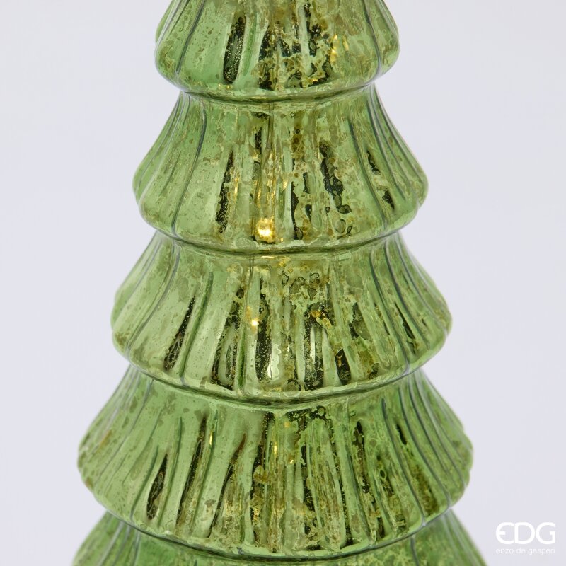 EDG Enzo De Gasperi Pino Twist Green mit MicroLED und Bewegung H32 Ø9 cm – Weihnachtsdekoration