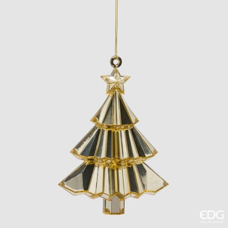 EDG Enzo De Gasperi Diamant-Deko Kiefer zum Aufhängen Champagne 17x13x6 cm – Weihnachtsschmuck