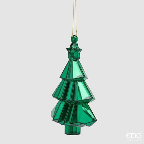 EDG Enzo De Gasperi Diamant-Dekoration Kiefer zum Aufhängen Grün 17x13x6 cm – Weihnachtsschmuck