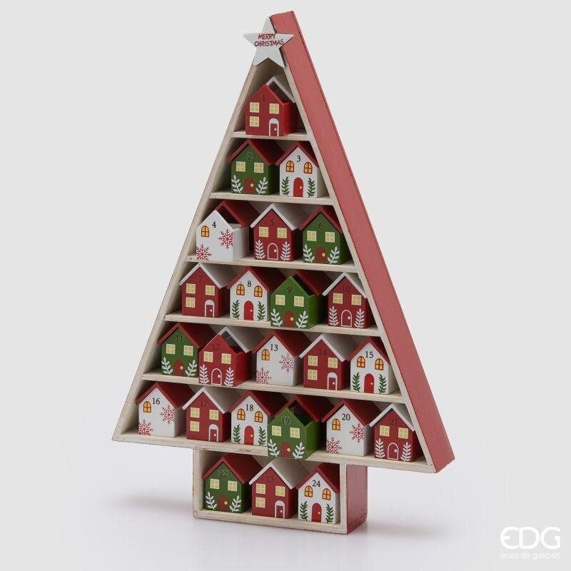 EDG Enzo De Gasperi Pino Avvento Natalizio H44,5 cm Bianco Rosso – Decorazione di Natale