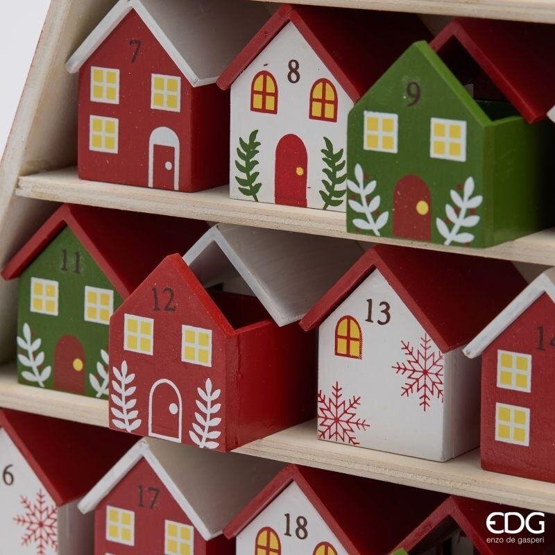 EDG Enzo De Gasperi Pino Avvento Natalizio H44,5 cm Bianco Rosso – Decorazione di Natale