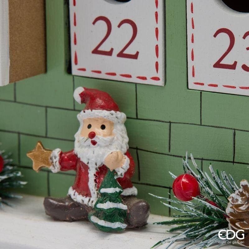 EDG Enzo De Gasperi Casetta Avvento Natalizia H35,5x25x9,5 cm Verde Chiaro – Decorazione di Natale