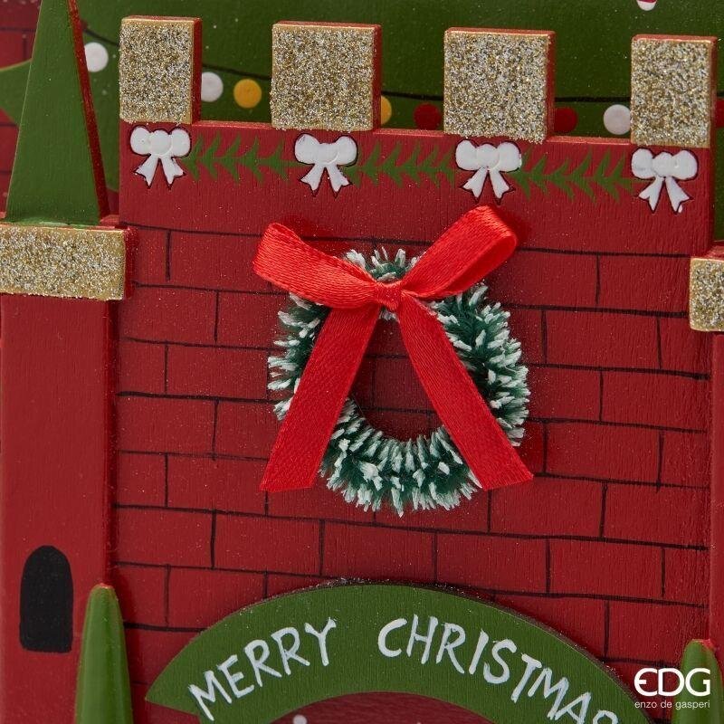 EDG Enzo De Gasperi Casetta Avvento Natalizia H44 cm Verde Rosso – Decorazione di Natale