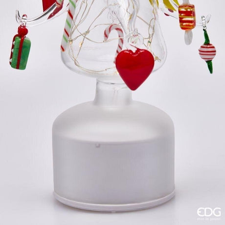 EDG Enzo De Gasperi Pino Twist Weihnachtsdeko mit LED-Leuchten H36 Ø9 cm Mehrfarbig mit Bewegung und Lichtern