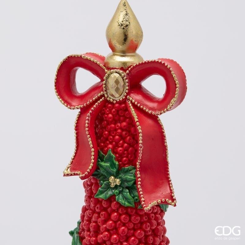 EDG Enzo De Gasperi Weihnachtskiefer mit Schleife H48 cm Grün Rot – Weihnachtsdekoration