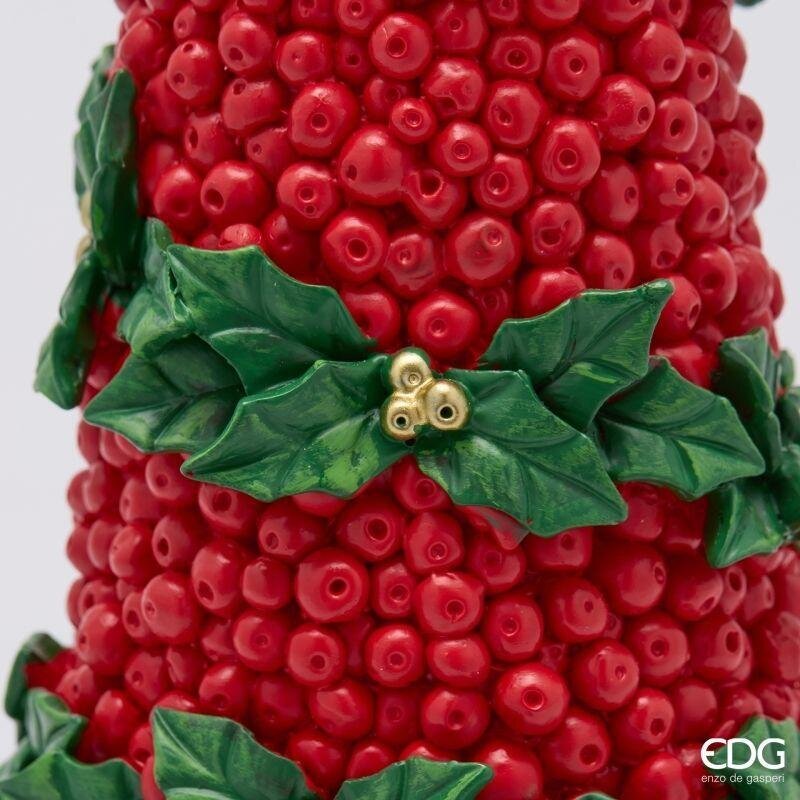 EDG Enzo De Gasperi Weihnachtskiefer mit Schleife H48 cm Grün Rot – Weihnachtsdekoration