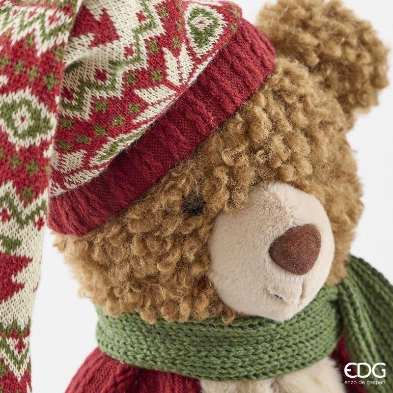 EDG Enzo De Gasperi Orso Mountain Natalizio Assortito H52 cm Verde Rosso – Decorazione di Natale