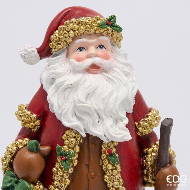 EDG Enzo De Gasperi Babbo Natale con Bastone H27x13x11 cm Verde Rosso – Decorazione di Natale