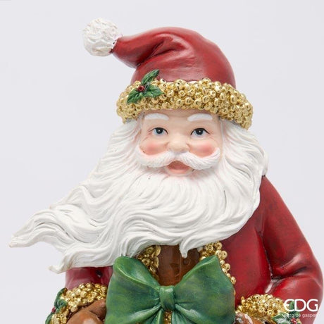 EDG Enzo De Gasperi Weihnachtsmann mit Kranz H37x17x16 cm Grün Rot – Weihnachtsdeko