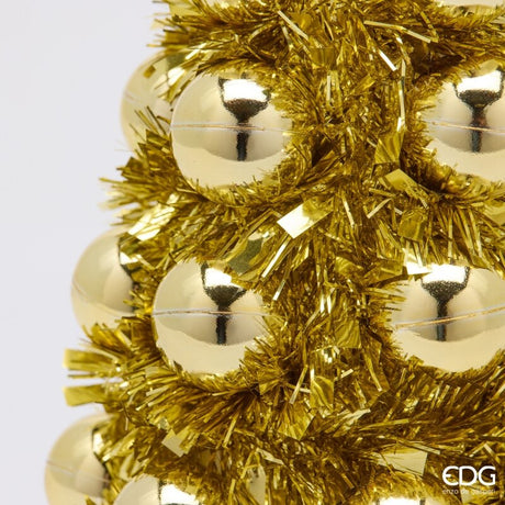 EDG Enzo De Gasperi Deko Kiefer mit Kugeln Gold H35 Ø13 cm – Weihnachtsdeko