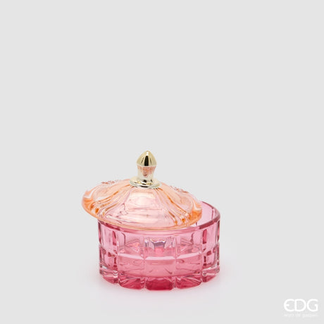 EDG Enzo De Gasperi Rundes Dekorativer Behälter H10,5 Ø10,5 cm Rosa – Einrichtungsaccessoire