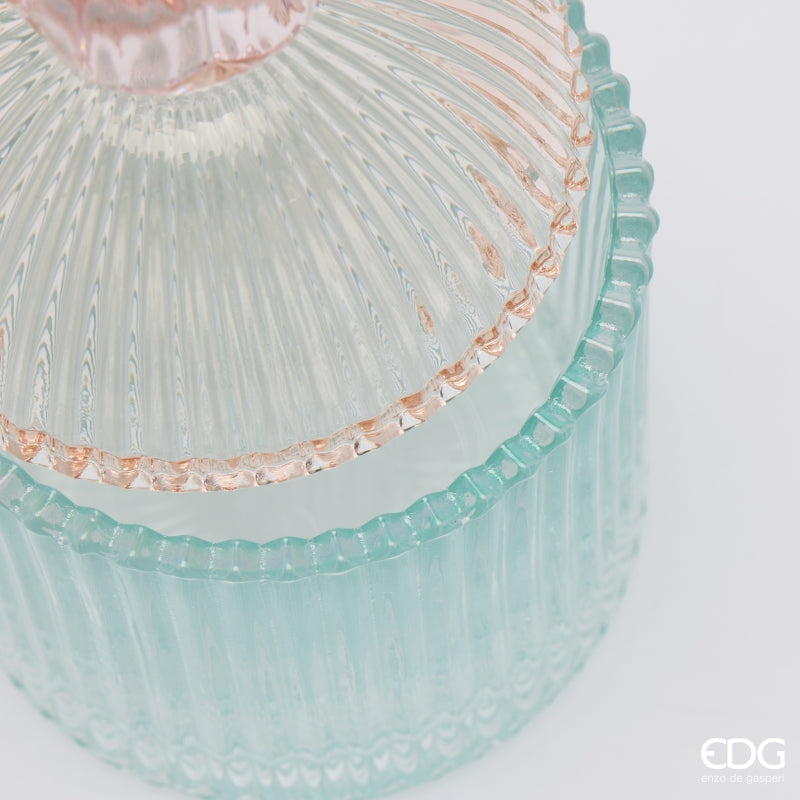 EDG Enzo De Gasperi Dekorativer Behälter Streifen Pink Mix H18,5 Ø10,5 cm – Weihnachtsdekoration