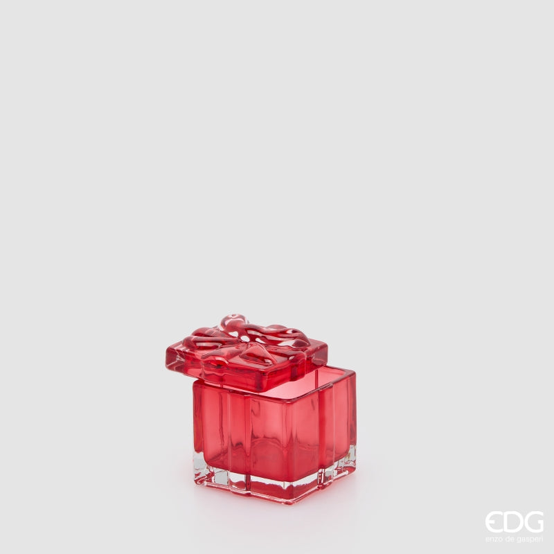 EDG Enzo De Gasperi Contenitore Decorativo Pacco Regalo Rosso H5 Ø6 cm – Decorazione di Natale