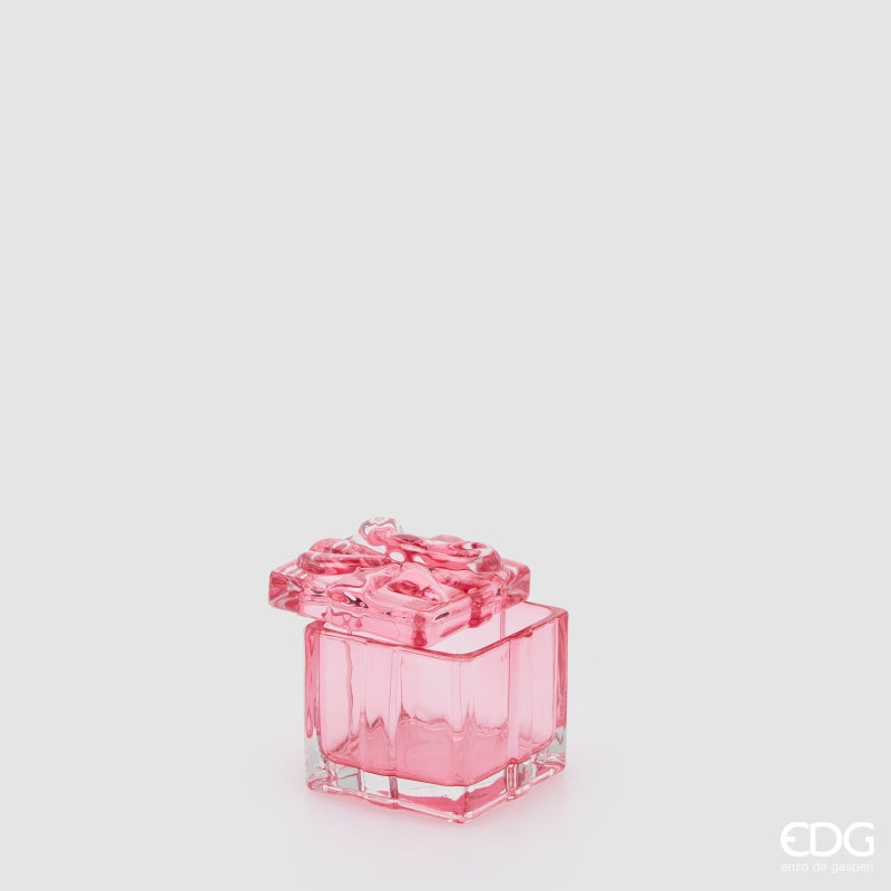 EDG Enzo De Gasperi Contenitore Decorativo Pacco Regalo Rosa H5 Ø6 cm – Decorazione di Natale