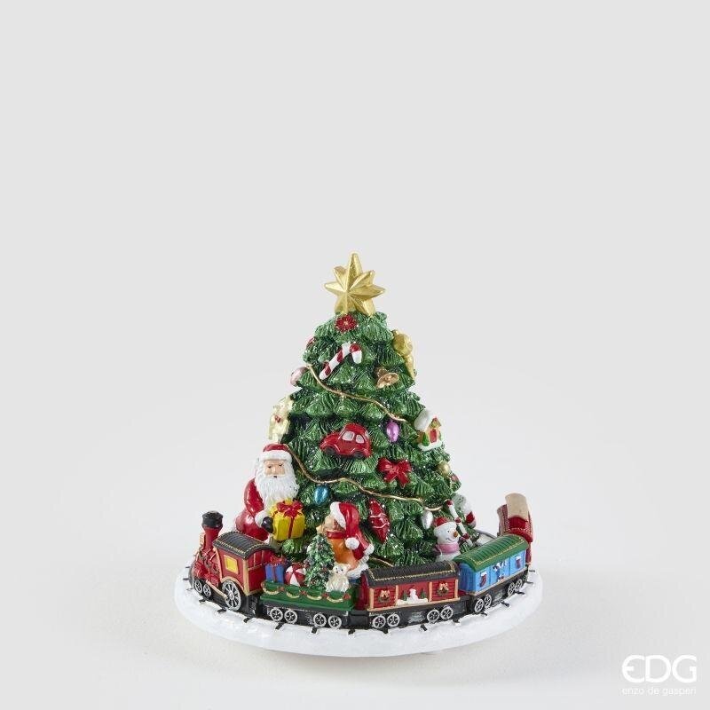 EDG Enzo De Gasperi Weihnachtskarussell Zug mit Kiefer H17 Ø15,5 cm Grün – Weihnachtsdekoration