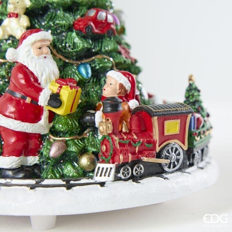 EDG Enzo De Gasperi Weihnachtskarussell Zug mit Kiefer H17 Ø15,5 cm Grün – Weihnachtsdekoration
