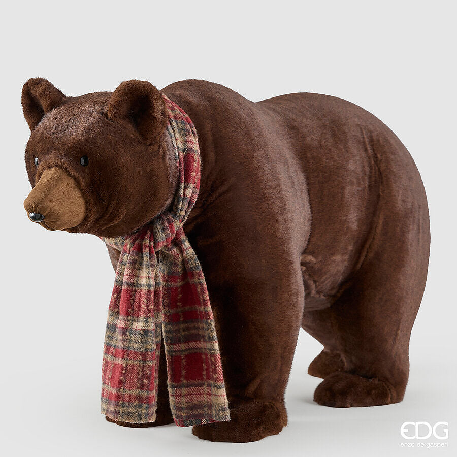 EDG Enzo De Gasperi Orso Natalizio H99x60x37 cm Marrone – Decorazione di Natale