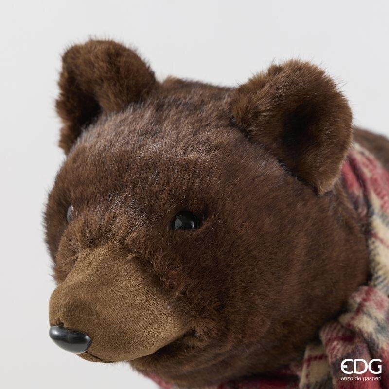 EDG Enzo De Gasperi Orso Natalizio H37x58x23 cm Marrone – Decorazione di Natale