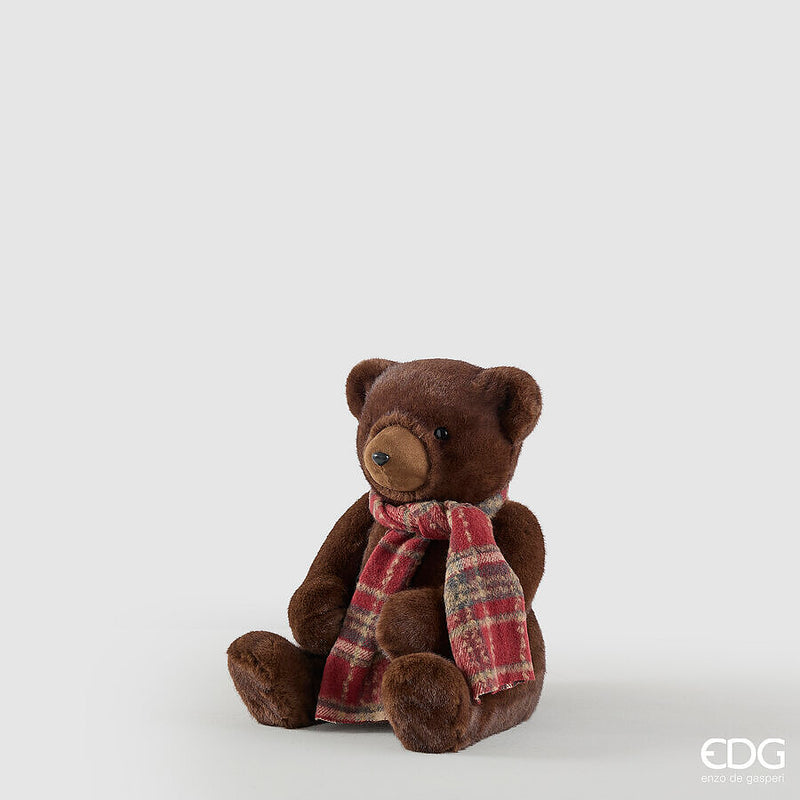 EDG Enzo De Gasperi Orsetto Natalizio H36x31x27 cm Marrone – Decorazione di Natale