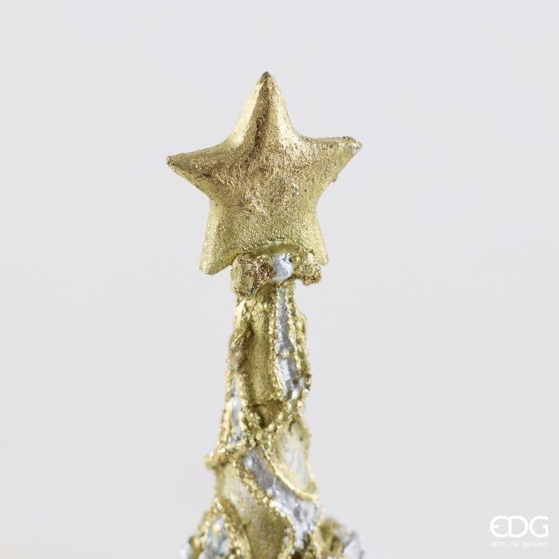 EDG Enzo De Gasperi Pino Decoglitter Silver Gold H47 Ø13 cm – Weihnachtsdekoration