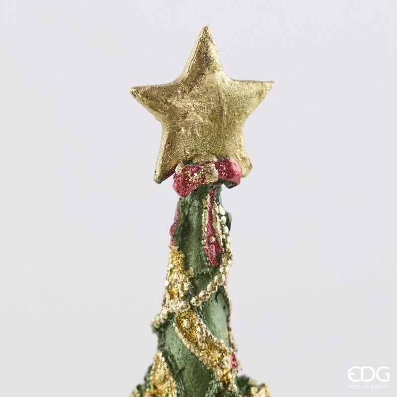 EDG Enzo De Gasperi Pino Decoglitter Grün Rot H36 Ø11 cm – Weihnachtsdekoration