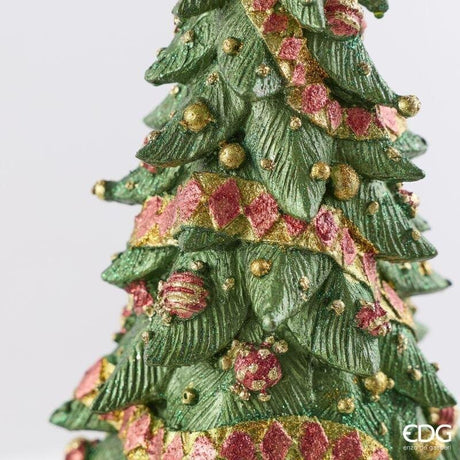 EDG Enzo De Gasperi Weihnachtskiefer Glitter H43 Ø20 cm Grün Rot – Weihnachtsdekoration