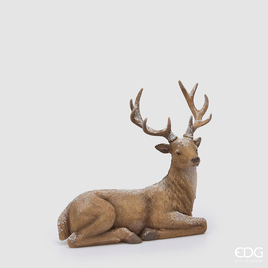 EDG Enzo De Gasperi Renna Natalizia Stesa H36x42x18 cm Marrone – Decorazione di Natale