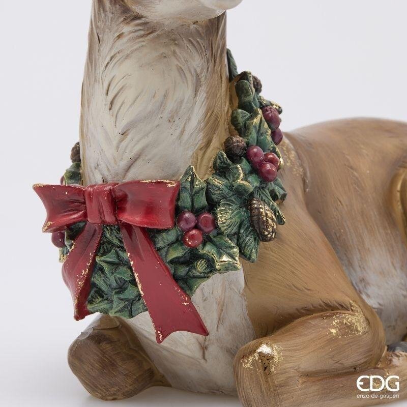 EDG Enzo De Gasperi Renna Natalizia Stesa H41 cm Nocciola – Decorazione di Natale