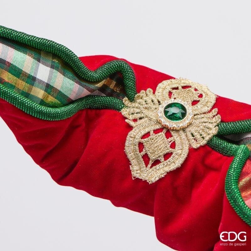 EDG Enzo De Gasperi Babbo Natale con Bastone H98 cm Verde Rosso – Decorazione Natalizia