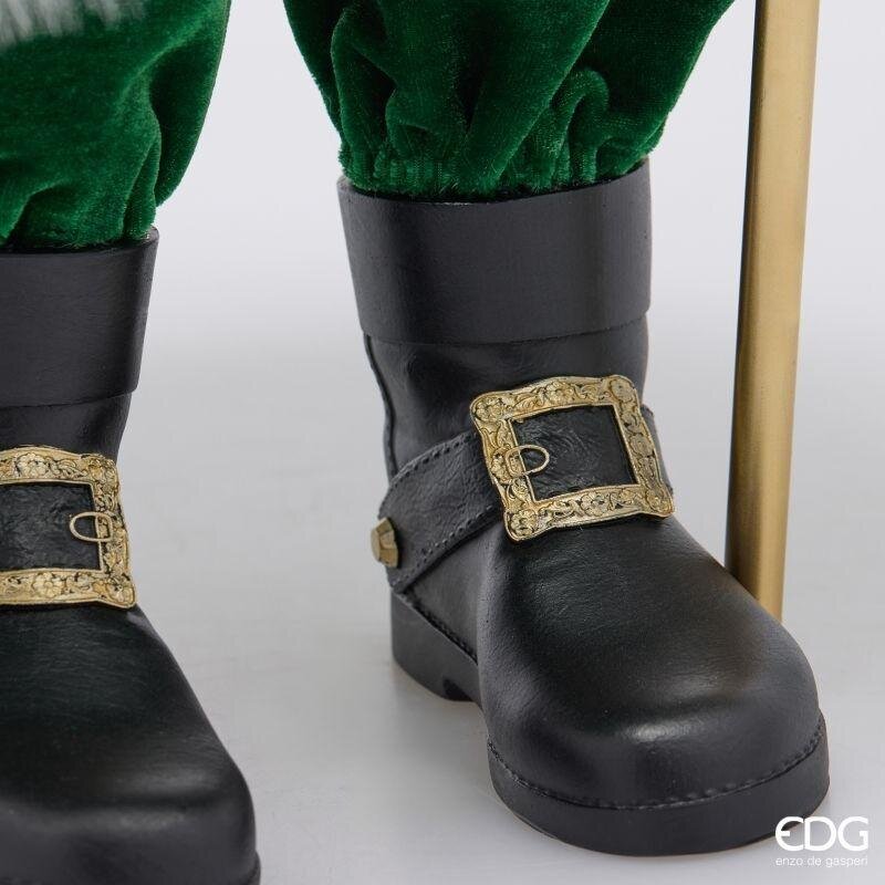 EDG Enzo De Gasperi Babbo Natale con Bastone H98 cm Verde Rosso – Decorazione Natalizia