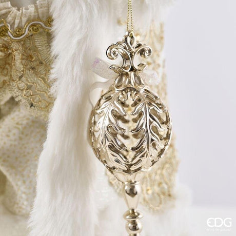 EDG Enzo De Gasperi Decoro Babbo Natale White Gold H61 cm – Weihnachtsdekoration