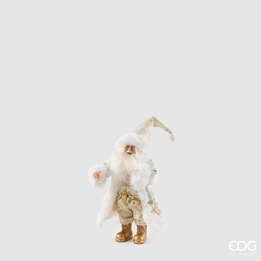EDG Enzo De Gasperi Weihnachtsdeko Weihnachtsmann White Gold H31 cm – Weihnachtsdekoration