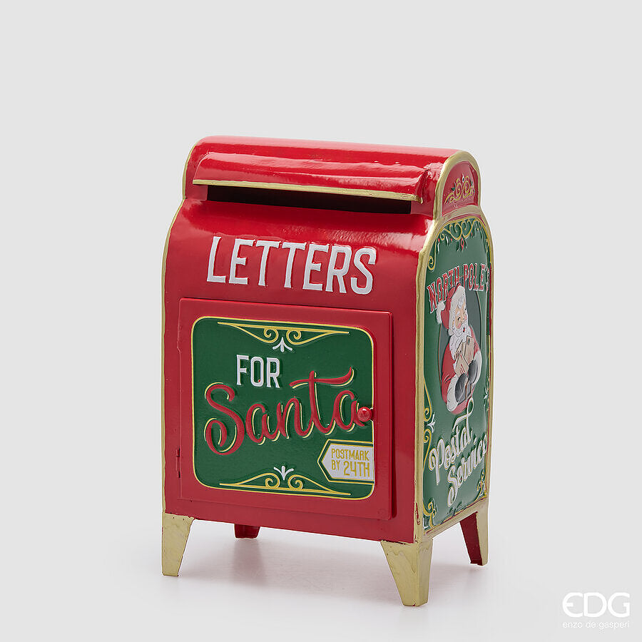 EDG Enzo De Gasperi Cassetta Postale Natalizia H37 cm Verde Rosso – Decorazione di Natale