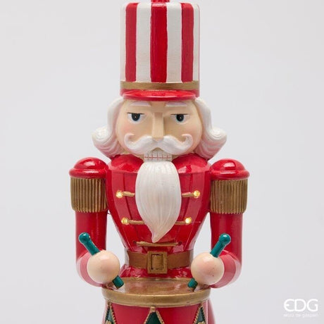 EDG Enzo De Gasperi Decoro Soldatino Green Red con LED H40 Ø11 cm – Decorazione di Natale