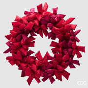 EDG Enzo De Gasperi Corona Natalizia con Fiocchi Ø80 cm Rossa – Decorazione di Natale