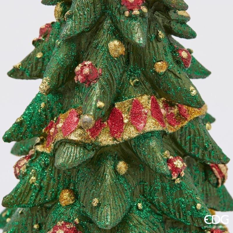 EDG Enzo De Gasperi Decoro Pino Decoglitter Grün Rot H33 Ø15 cm – Weihnachtsdekoration