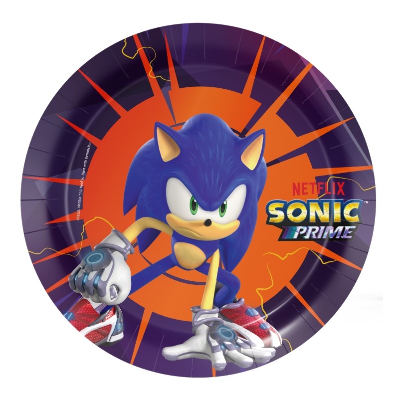 big party big party piatti carta sonic prime d 18 cm cf 8 pz ean 8435743002219
