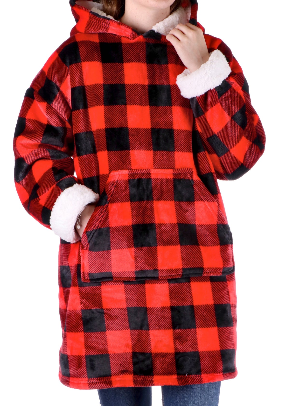regalo italiano regalo italiano felpa natale plaid flanella sherpa ass bianco rosso 1 pz ean 8021785858657