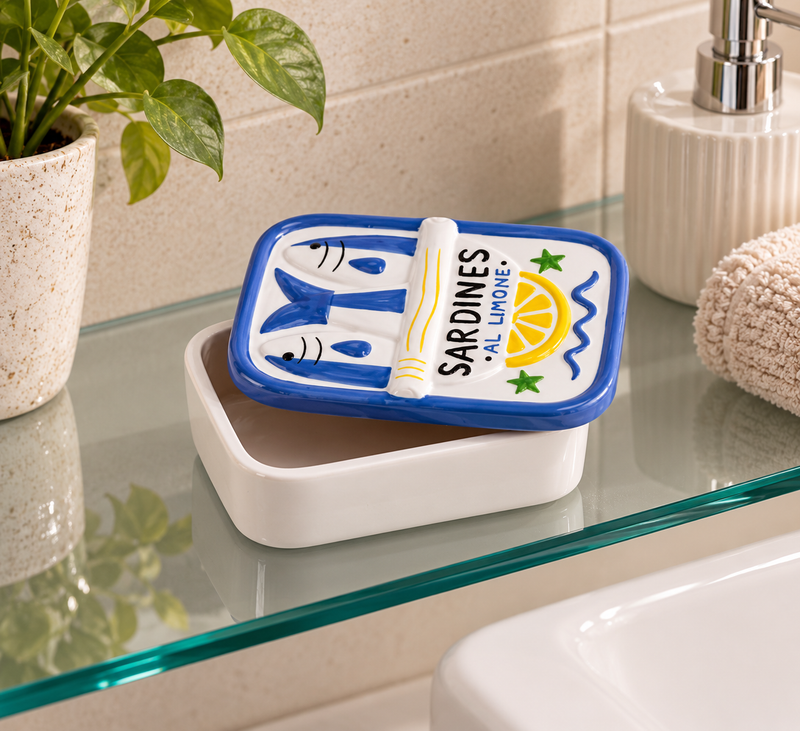 Ad Trend Scatola Decorativa Sarda in Ceramica 13 x 19 x 7 cm – Cofanetto Portaoggetti per Casa
