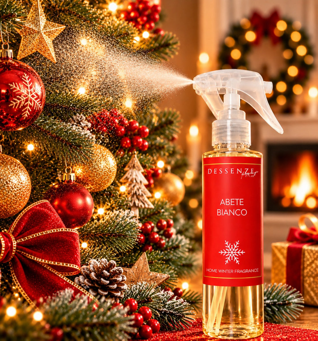 DESSENZE Duft für den Weihnachtsbaum Christmas Spray Weißtanne 100 ml – Weihnachtlicher Duftspray