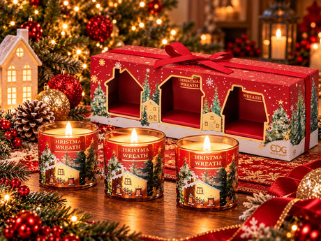 EDG Enzo De Gasperi Set 3 Kerzen Noel Duftend Apfelmost mit Honig – Weihnachtskerzen