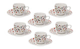 tognana tognana servizio natale 6 tazze da caffe con piattino atollo candy bianco rosso ean 8056444339659