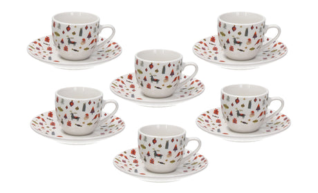 tognana tognana servizio natale 6 tazze da caffe con piattino atollo candy bianco rosso ean 8056444339659