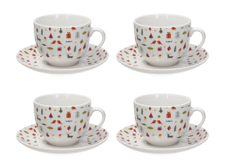 tognana tognana servizio natale 4 tazze cappuccino con piattino atollo candy bianco rosso ean 8056444339529