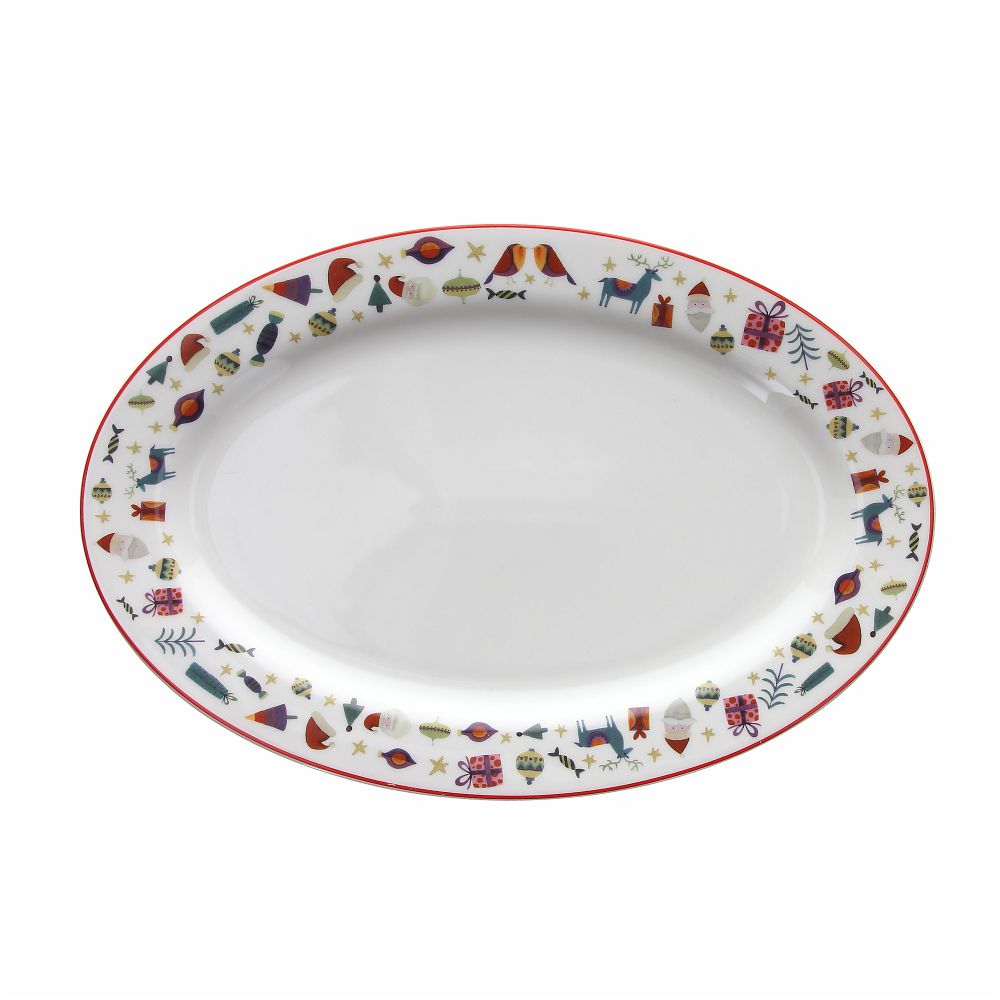 tognana tognana piatto piano ovale natale 36 cm atollo candy bianco rosso ean 8056444439144