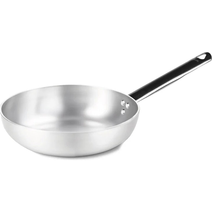 AGNELLI Hochgeformte Pfanne Aluminium mit 1 Edelstahlgriff Ø 24 cm